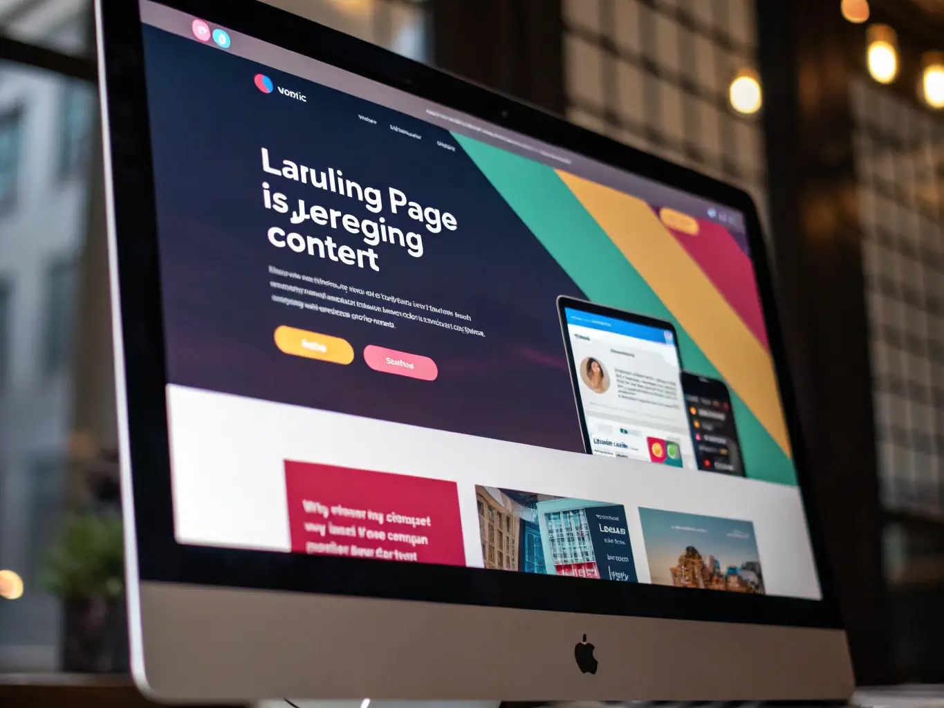 A compelling image of a landing page design on a tablet, showcasing a clear call-to-action button and persuasive content.